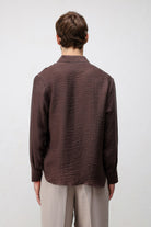 Antioch Kahve Crinkled Relax Fit Erkek Gömlek