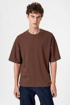 Antioch-Kahve Crop Fit Erkek T Shirt-T-Shirts-1-Milagron.com