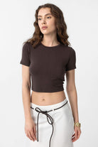 Antioch Kahve Crop Kadın T-Shirt