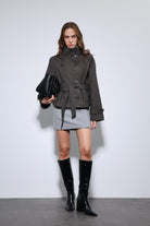 Antioch-Kahve Dik Yaka Kruvaze Trençkot-Trençkot-1-Milagron.com