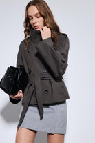 Antioch-Kahve Dik Yaka Kruvaze Trençkot-Trençkot-3-Milagron.com