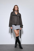 Antioch-Kahve Dik Yaka Kruvaze Trençkot-Trençkot-4-Milagron.com