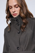 Antioch-Kahve Dik Yaka Kruvaze Trençkot-Trençkot-6-Milagron.com