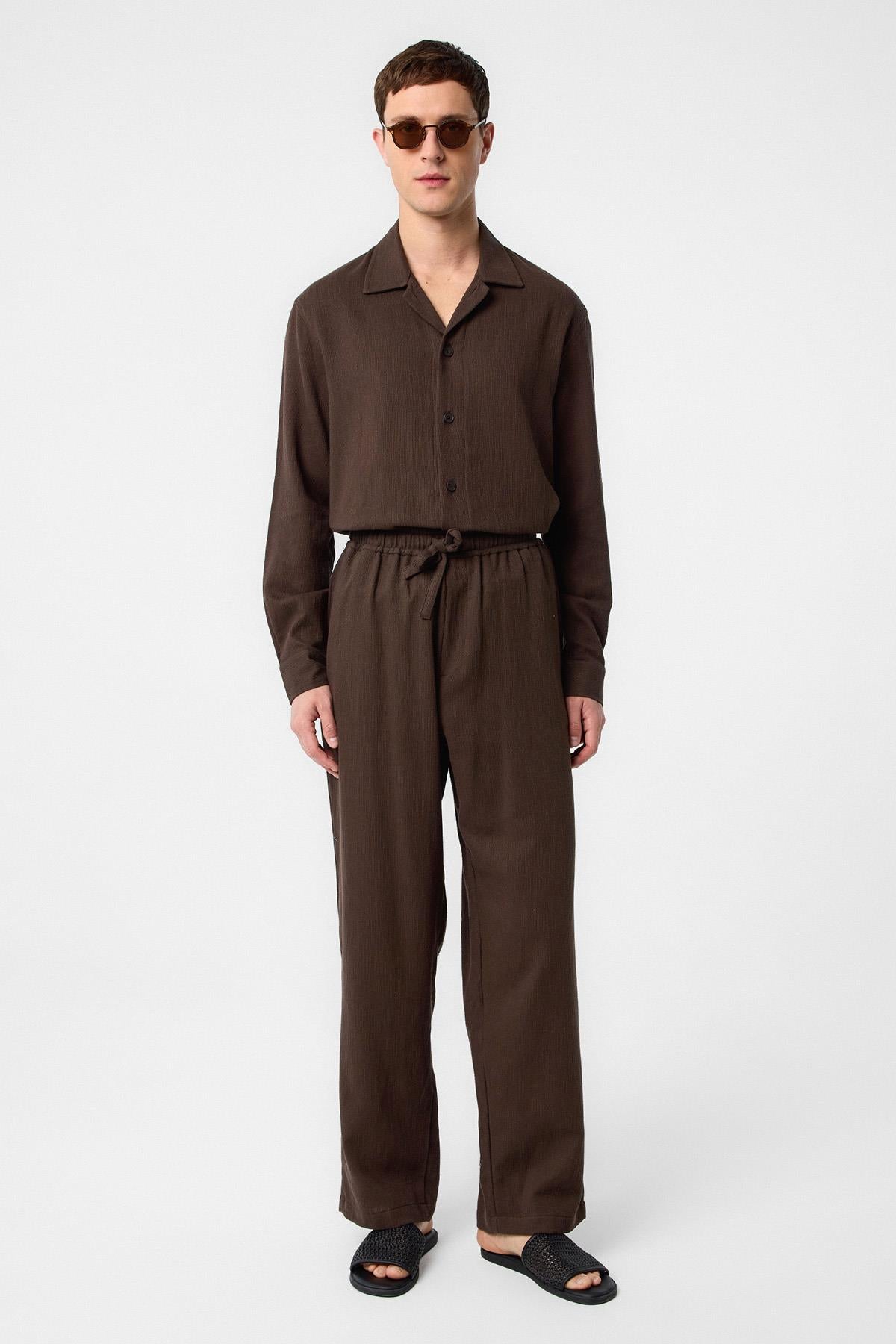 Antioch-Kahve Dokulu Erkek Gömlek-Gömlek-2-Milagron.com