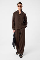 Antioch-Kahve Dokulu Erkek Pantolon-Kumaş Pantolon-3-Milagron.com