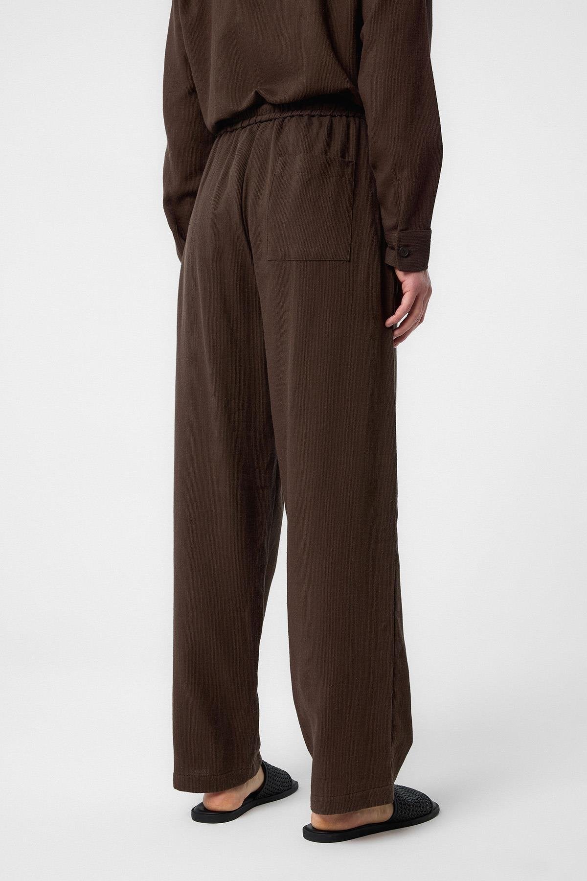 Antioch-Kahve Dokulu Erkek Pantolon-Kumaş Pantolon-4-Milagron.com