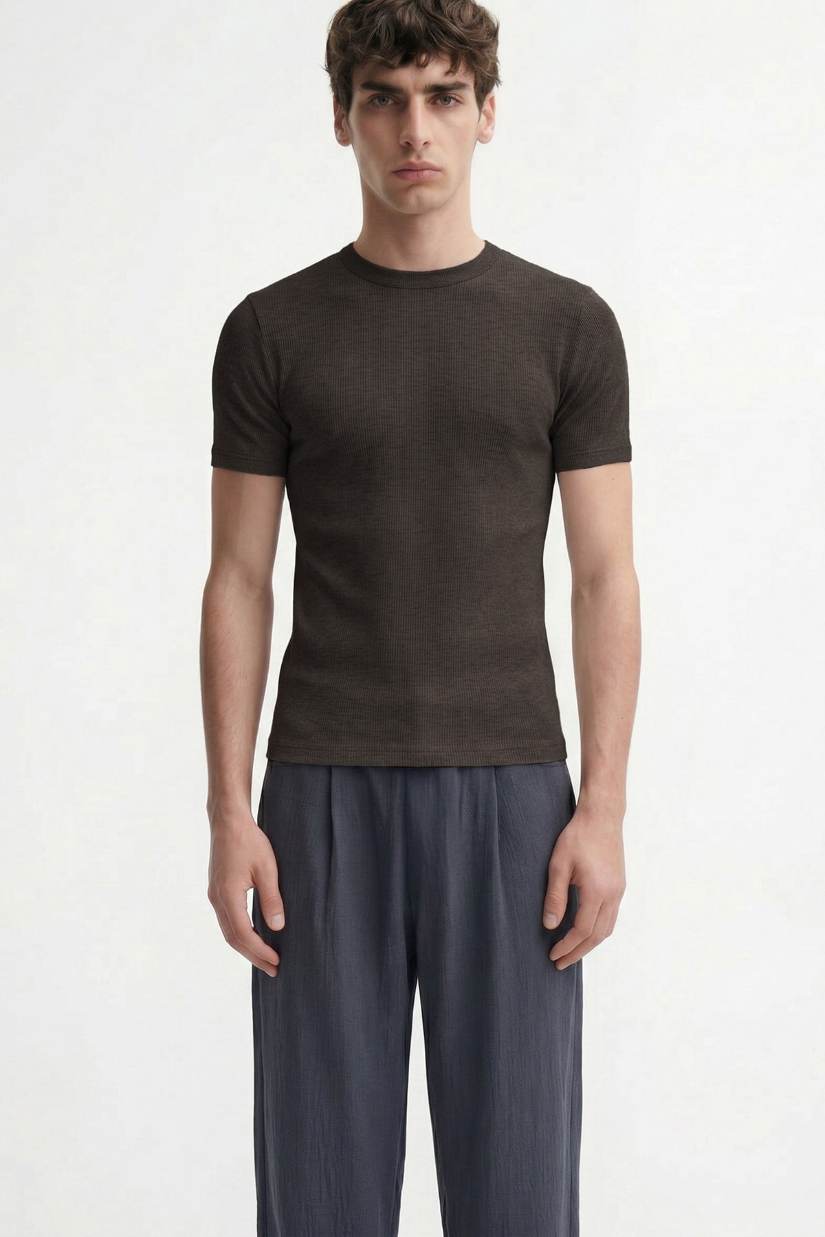 Antioch Kahve Dokulu Erkek T-Shirt