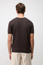 Antioch Kahve Dokulu Erkek Triko T-Shirt