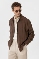 Antioch-Kahve Dokulu Jakarlı Pamuklu Erkek Gömlek-Gömlek-1-Milagron.com