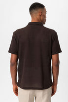 Antioch-Kahve Dokulu Kısa Kollu Erkek Gömlek-Gömlek-7-Milagron.com