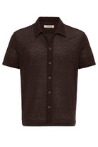 Antioch-Kahve Dokulu Kısa Kollu Erkek Gömlek-Gömlek-8-Milagron.com