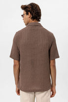 Antioch-Kahve Dokulu Kroşe Erkek Gömlek-Gömlek-6-Milagron.com