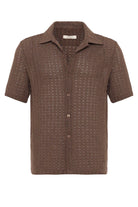 Antioch-Kahve Dokulu Kroşe Erkek Gömlek-Gömlek-7-Milagron.com