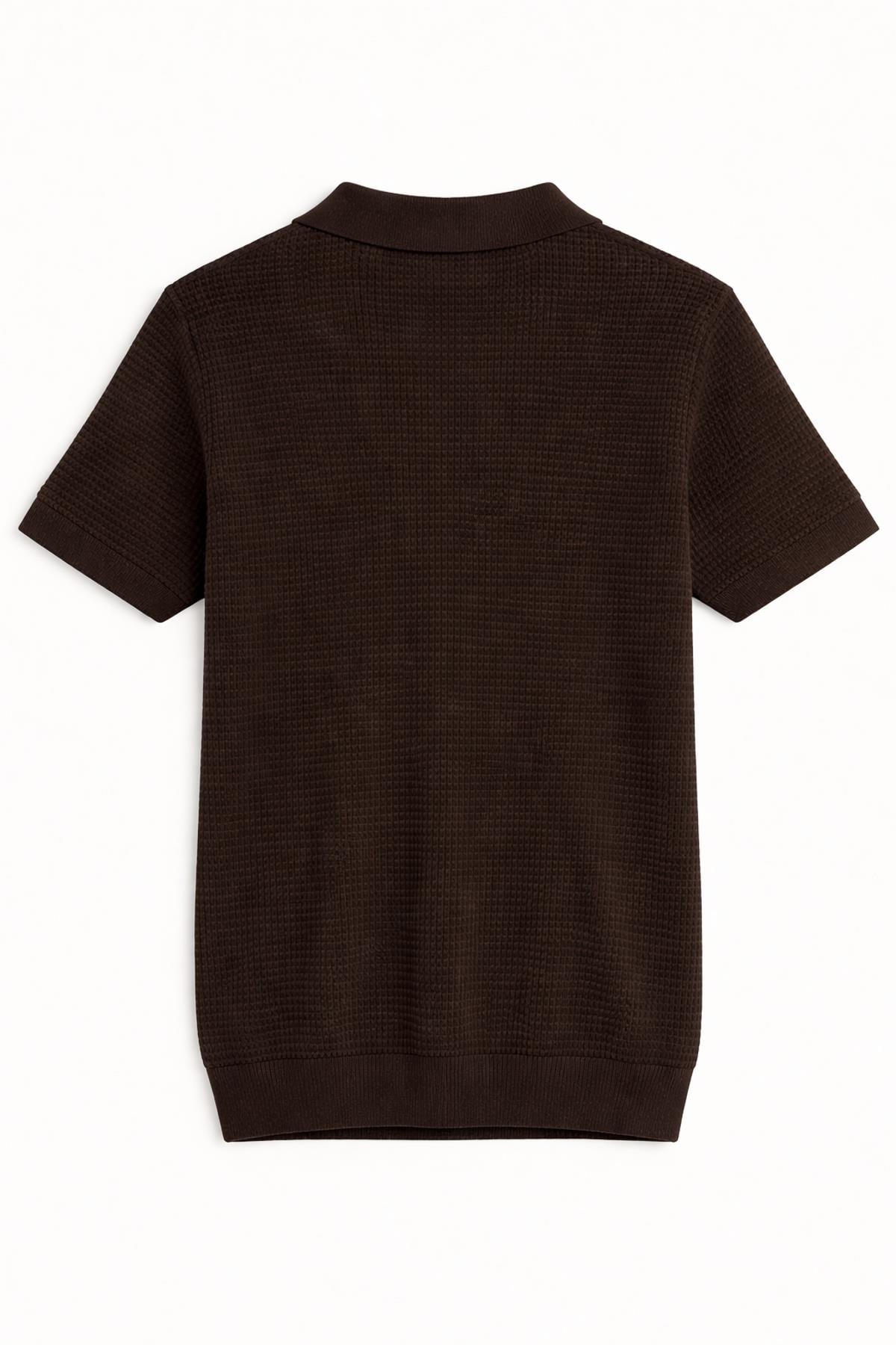 Antioch Kahve Dokulu Polo Yaka Erkek T-Shirt