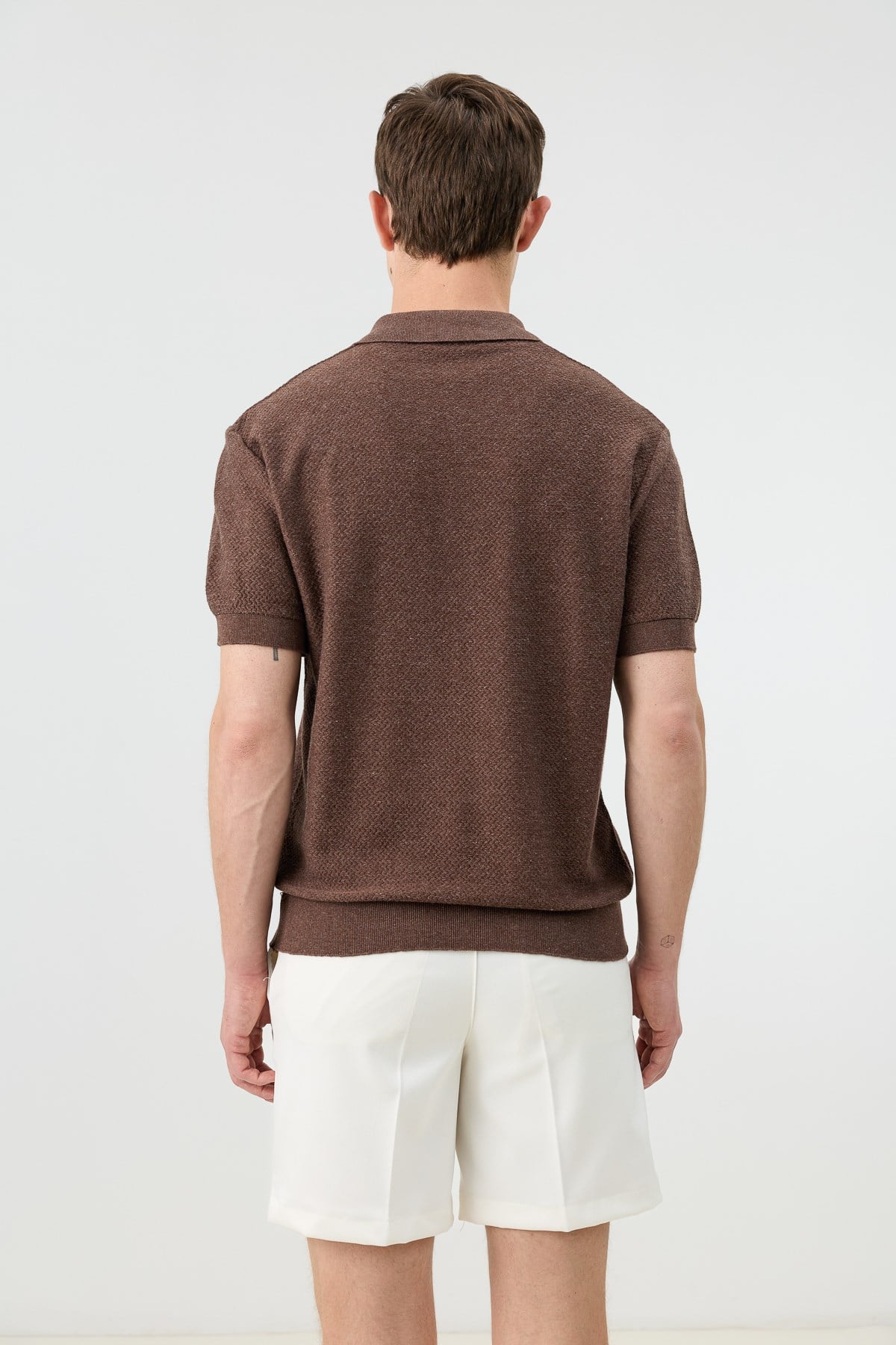 Antioch Kahve Dokulu Polo Yaka Triko Erkek T-Shirt