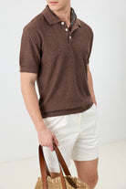 Antioch Kahve Dokulu Polo Yaka Triko Erkek T-Shirt