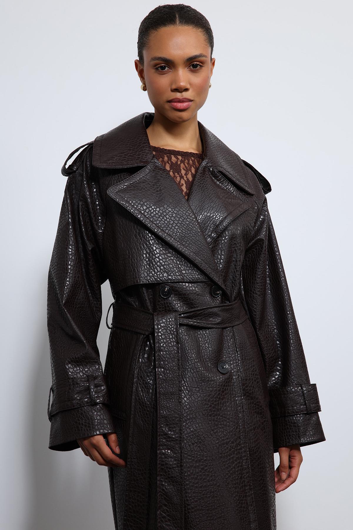 Antioch-Kahve Dokulu Suni Deri Trençkot-Trençkot-10-Milagron.com