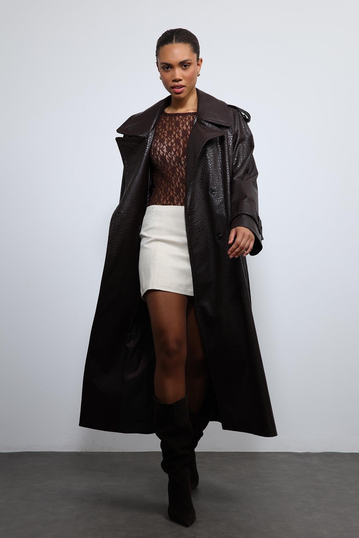 Antioch-Kahve Dokulu Suni Deri Trençkot-Trençkot-3-Milagron.com