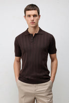 Antioch Kahve Dokulu Triko Erkek Polo T-Shirt