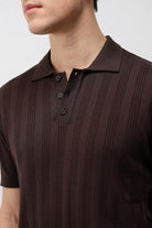 Antioch Kahve Dokulu Triko Erkek Polo T-Shirt