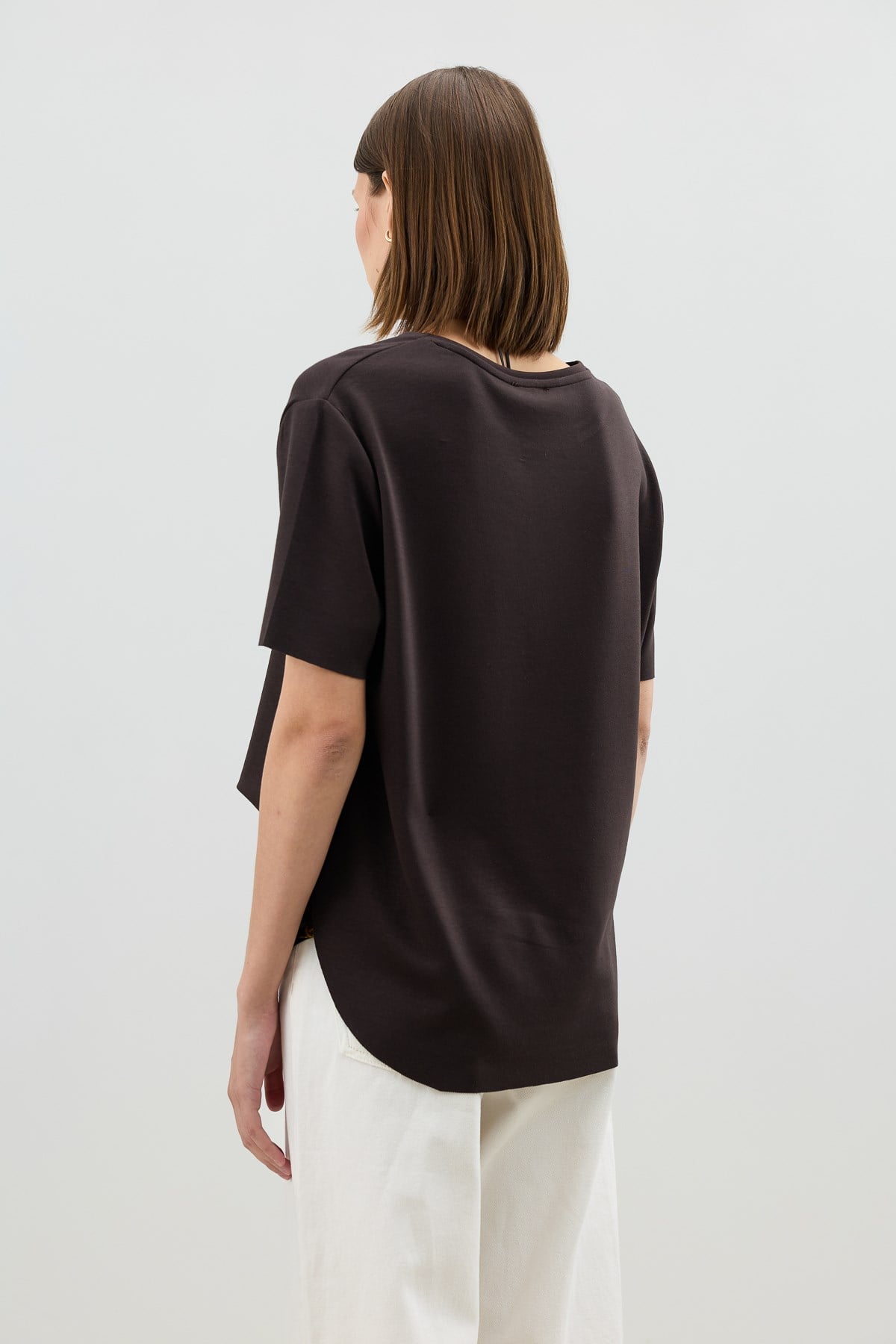 Antioch Kahve Dökümlü Kadın T-Shirt