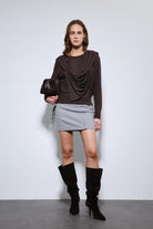 Antioch-Kahve Drapeli şal Detaylı Top-Top-1-Milagron.com