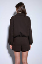 Antioch-Kahve Fermuarlı Bomber Kadın Ceket-Ceket-10-Milagron.com