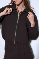 Antioch-Kahve Fermuarlı Bomber Kadın Ceket-Ceket-9-Milagron.com