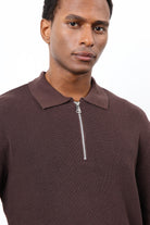 Antioch-Kahve Fermuarlı Erkek Triko Kazak-Kazak-5-Milagron.com