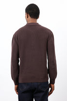 Antioch-Kahve Fermuarlı Erkek Triko Kazak-Kazak-6-Milagron.com