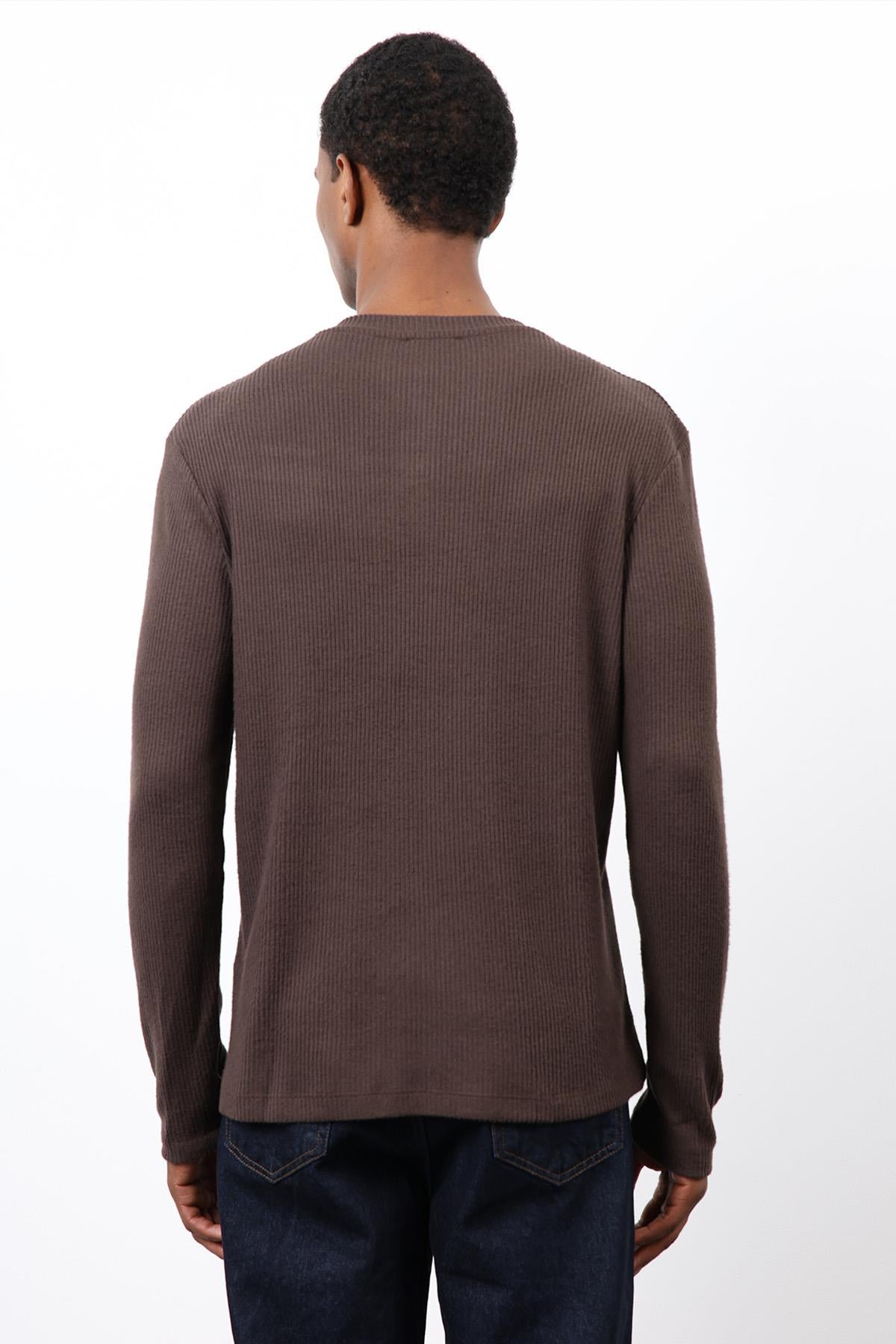 Antioch-Kahve Fitilli Düğmeli Yaka T Shirt-T-Shirt-7-Milagron.com