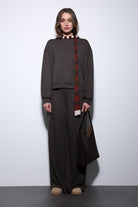 Antioch-Kahve Geniş Paça Relaxed Kadın Takım-Takım-4-Milagron.com