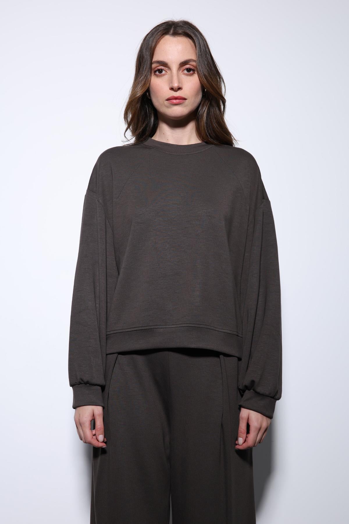 Antioch-Kahve Geniş Paça Relaxed Kadın Takım-Takım-7-Milagron.com