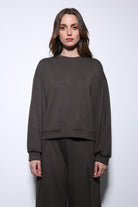 Antioch-Kahve Geniş Paça Relaxed Kadın Takım-Takım-7-Milagron.com