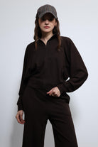 Antioch-Kahve Geniş Paça çizgili Eşofman Takım-Takım-5-Milagron.com