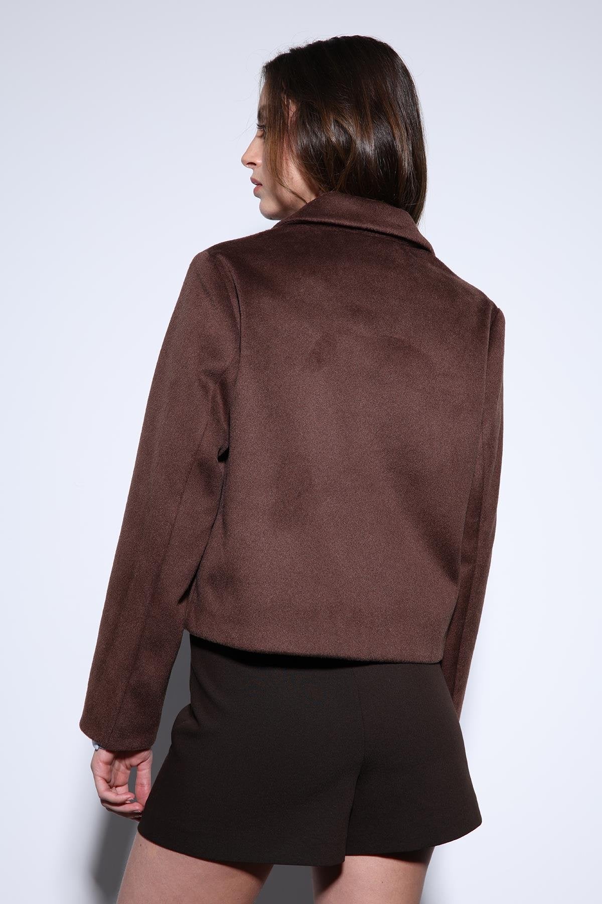 Antioch-Antioch Kahve Gömlek Yaka Kısa Kaşe Ceket-Ceket-6-Milagron.com