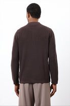 Antioch-Kahve İnce örgü Triko Erkek Hırka-Hırka-6-Milagron.com