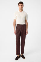 Antioch-Kahve İtalyan Kesim Yüksek Bel Erkek Pantolon-Kumaş Pantolon-2-Milagron.com