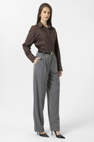 Antioch-Kahve Kadın Basic Oversize Gömlek-Gömlek-5-Milagron.com