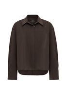 Antioch-Kahve Kadın Basic Oversize Gömlek-Gömlek-8-Milagron.com