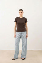 Antioch Kahve Kadın Basic T-Shirt