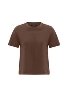 Antioch-Kahve Kadın Bisiklet Yaka Basic T Shirt-T-Shirts-6-Milagron.com
