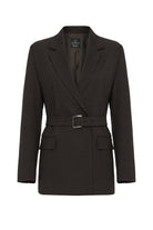 Antioch-Kahve Kadın Kemerli Blazer Ceket-Ceket-6-Milagron.com