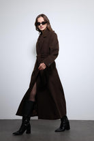 Antioch-Kahve Kadın Kuşaklı Kruvaze Kaban-Kaban-2-Milagron.com