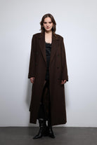 Antioch-Kahve Kadın Kuşaklı Kruvaze Kaban-Kaban-4-Milagron.com