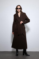 Antioch-Kahve Kadın Kuşaklı Kruvaze Kaban-Kaban-5-Milagron.com