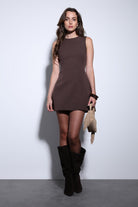 Antioch-Antioch Kahve Kadın Mini Elbise-Elbise-2-Milagron.com