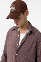 Antioch-Kahve Kareli Erkek Rahat Kalıp Erkek Gömlek-Gömlek-4-Milagron.com