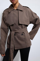 Antioch-Kahve Kemerli Kısa Trençkot-Trençkot-6-Milagron.com