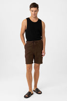 Antioch-Kahve Keten Karışımlı Erkek Şort-Şort-3-Milagron.com